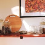 Angled Wooden Cylinder Bracket Shelf-Cherry