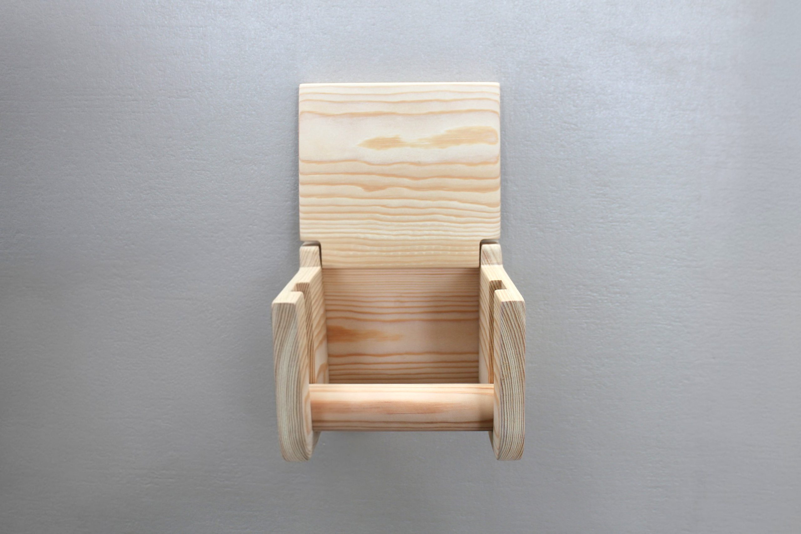 Pine Toilet Roll Holder Mega - Unfinished - Image 6