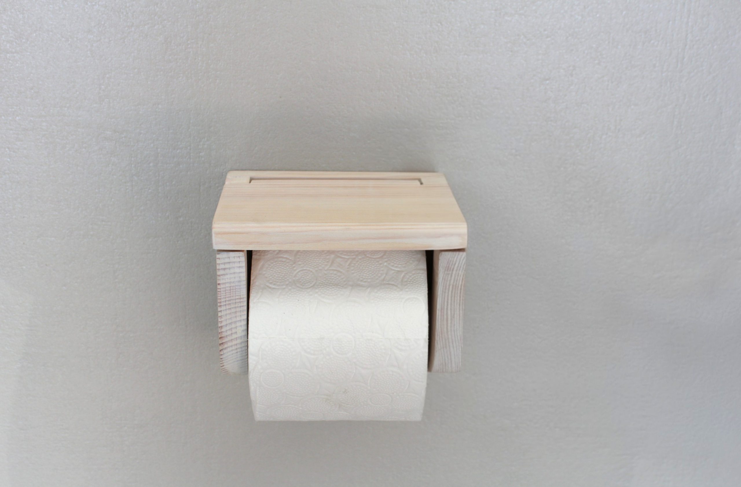 Pine Toilet Roll Holder - White - Image 3