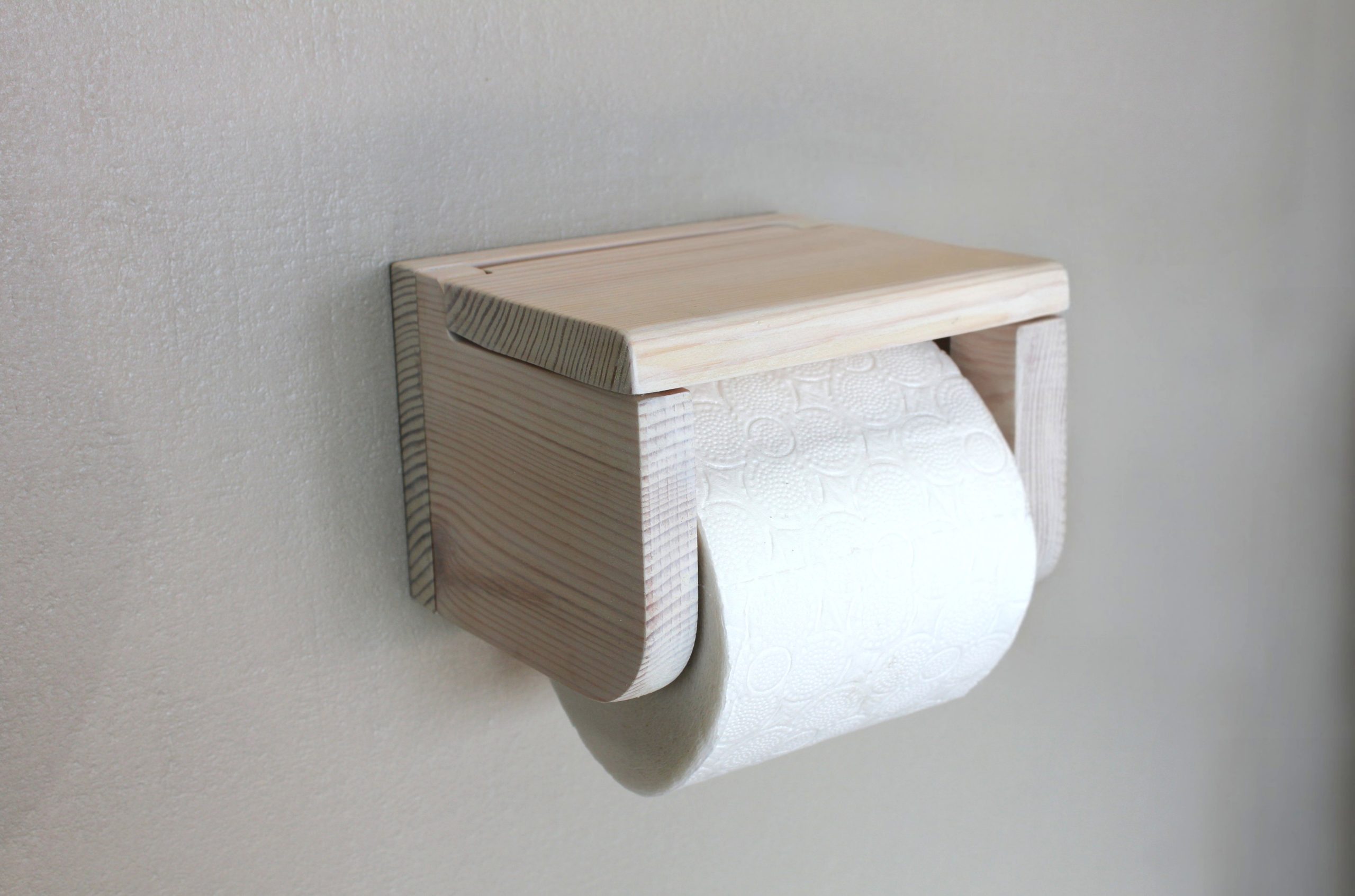 Pine Toilet Roll Holder - White - Image 4