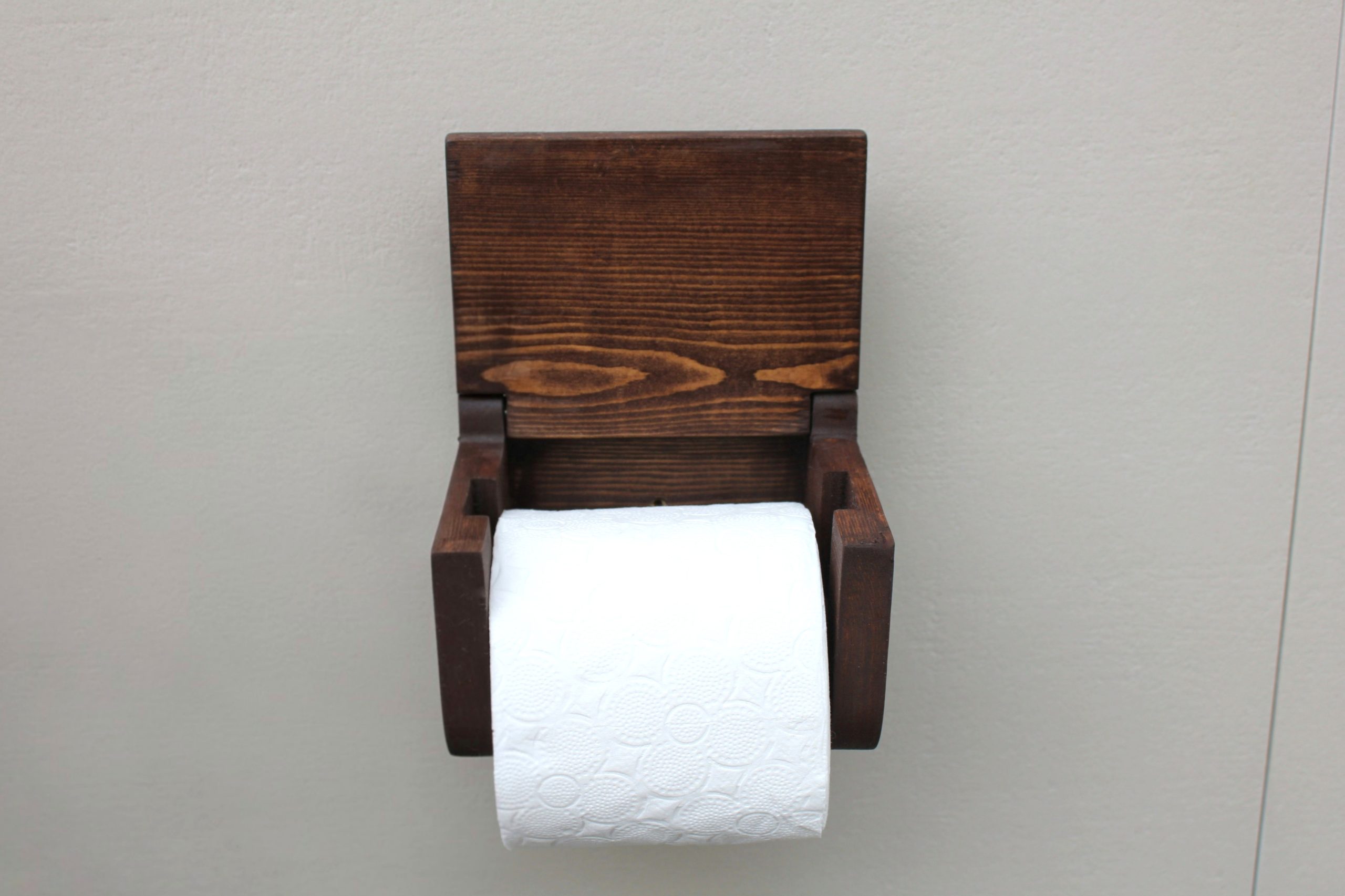 Pine Toilet Roll Holder - Chocolate - Image 2