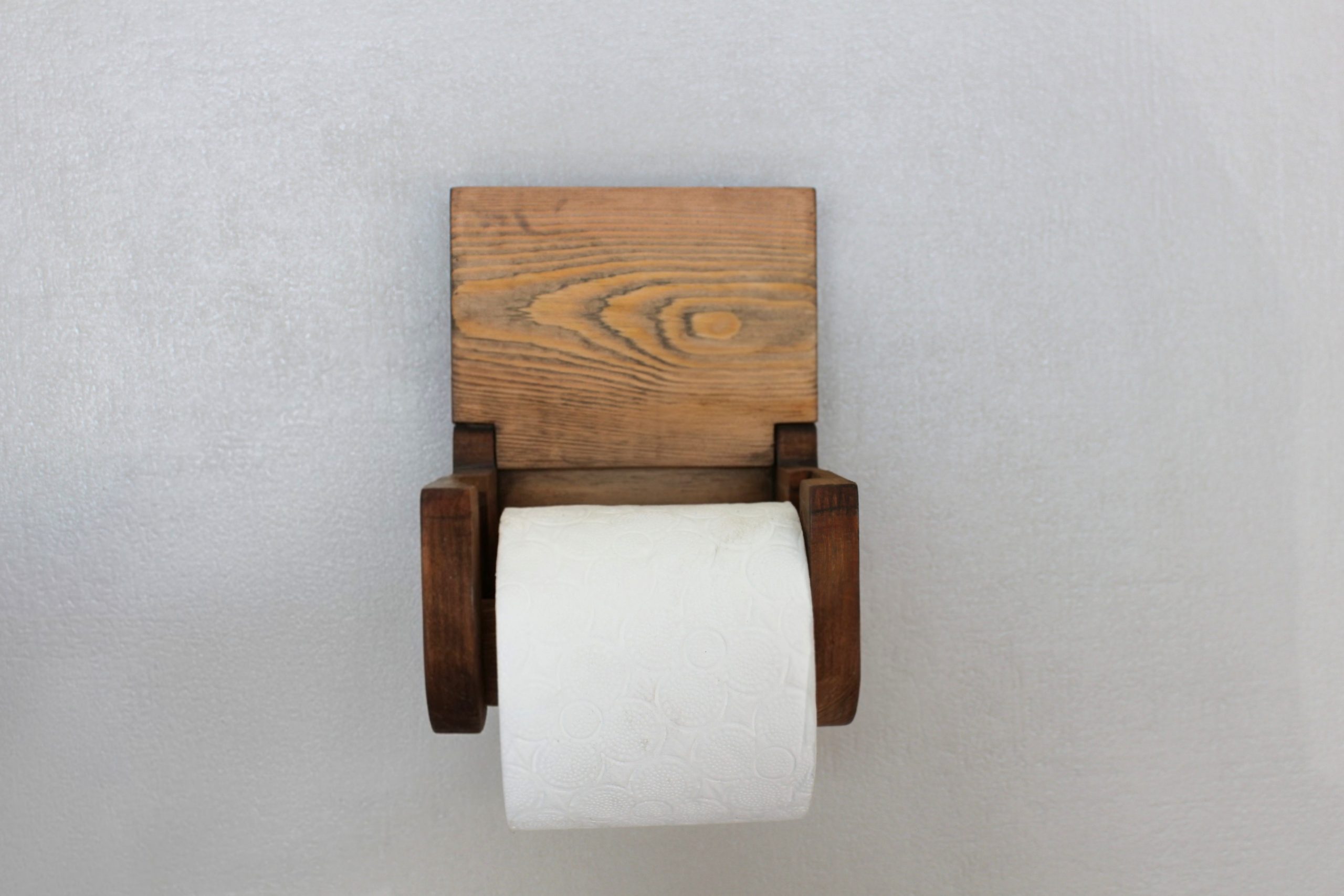 Pine Toilet Roll Holder - Walnut - Image 4
