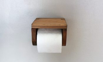 wooden toilet roll holder