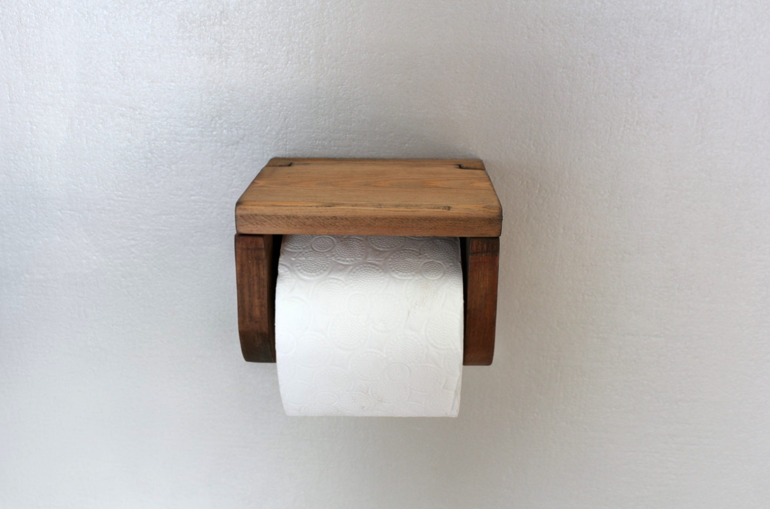 wooden toilet roll holder