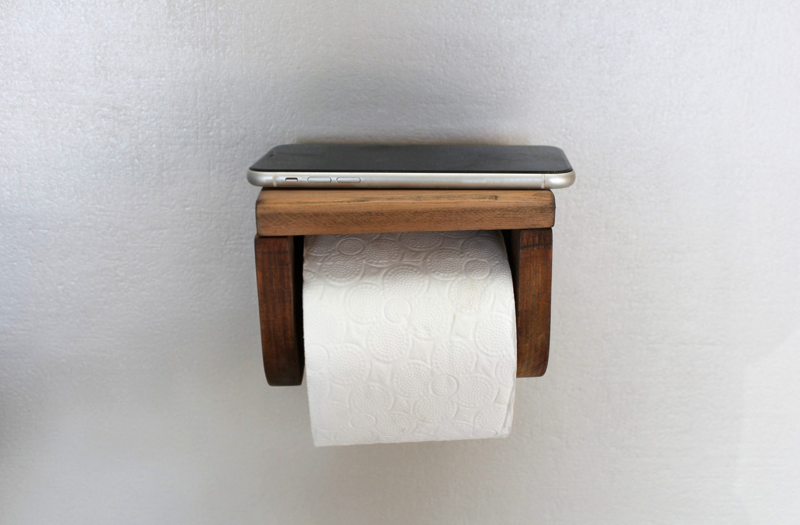 Pine Toilet Roll Holder - Walnut - Image 3