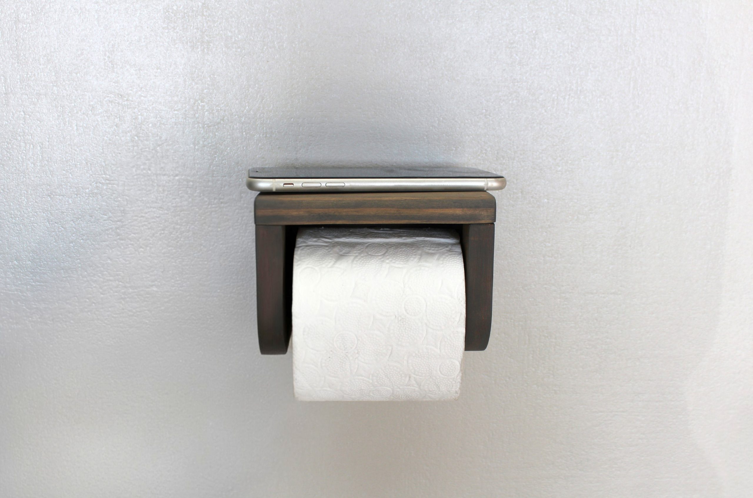 Pine Toilet Roll Holder - Grey - Image 5