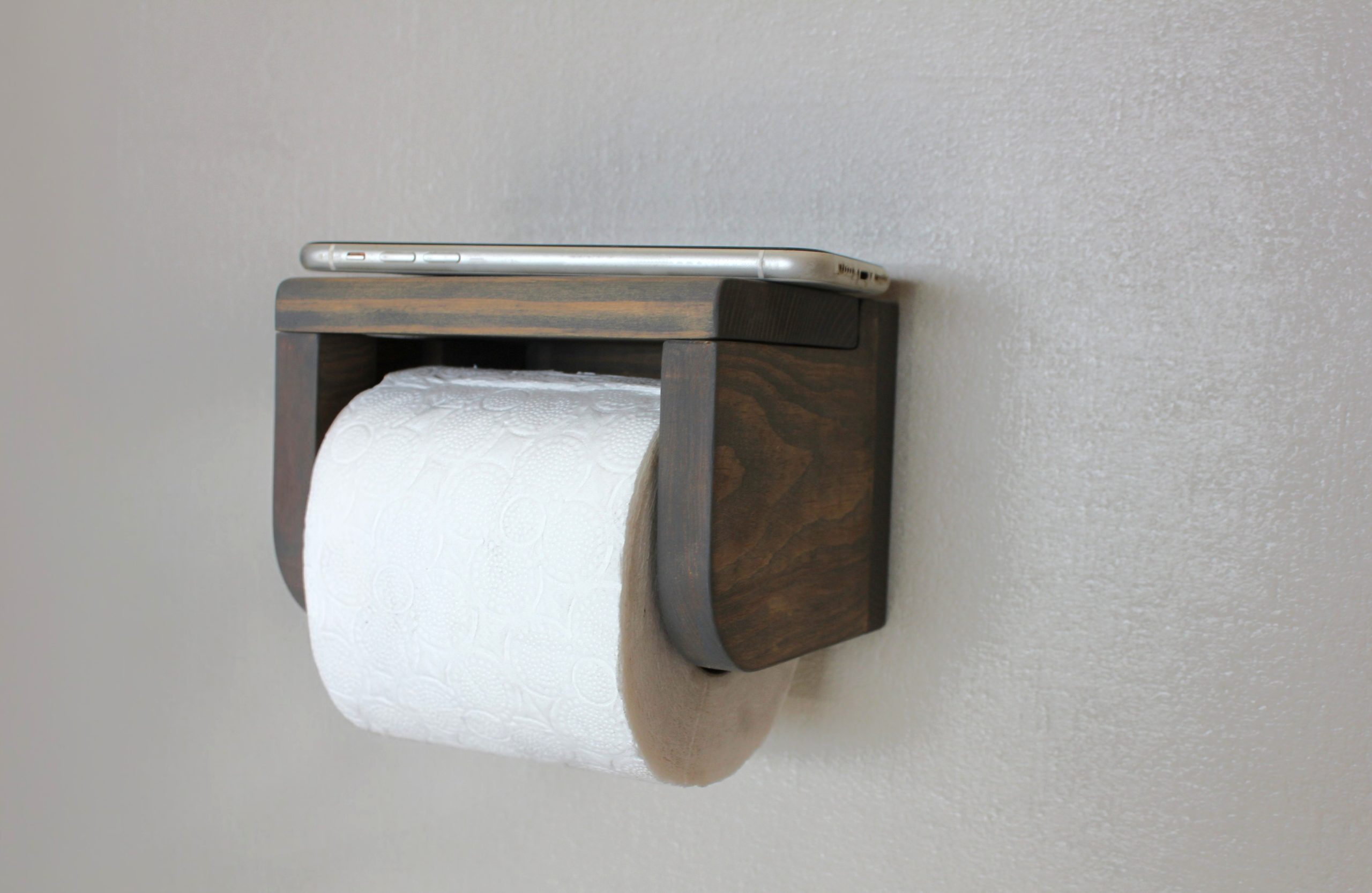Pine Toilet Roll Holder - Grey - Image 4