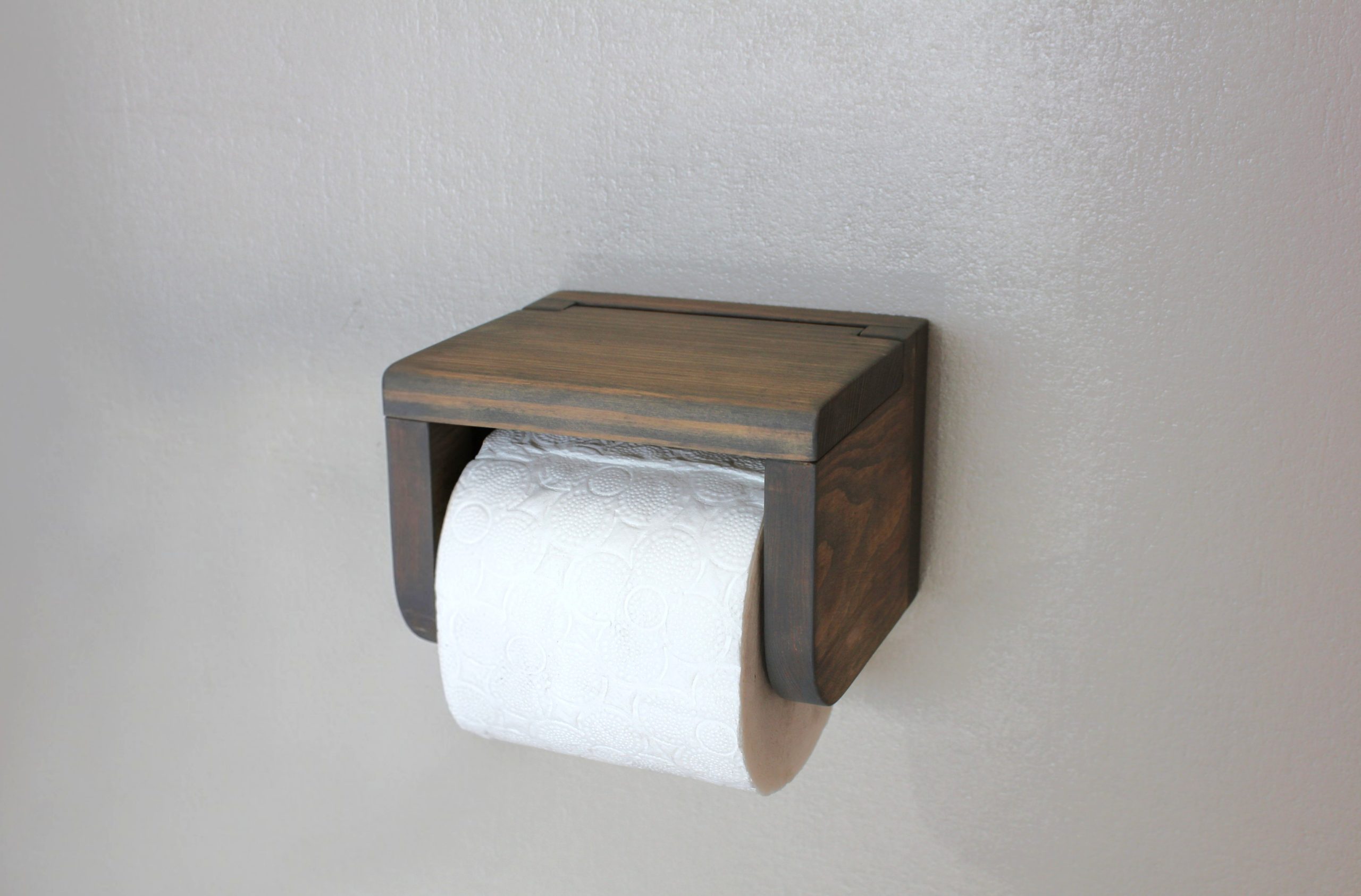 Pine Toilet Roll Holder - Grey - Image 2