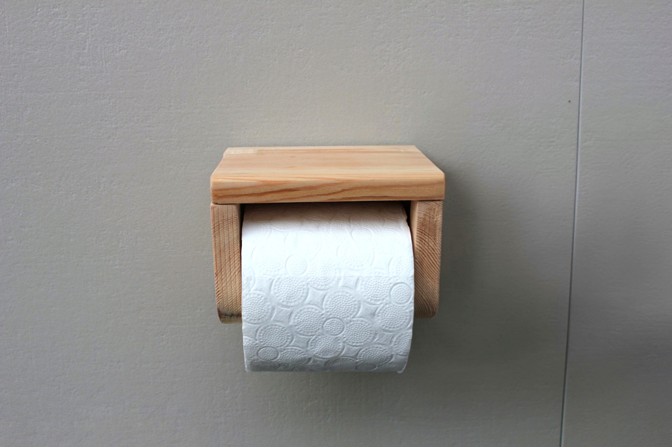 wooden toilet roll holder