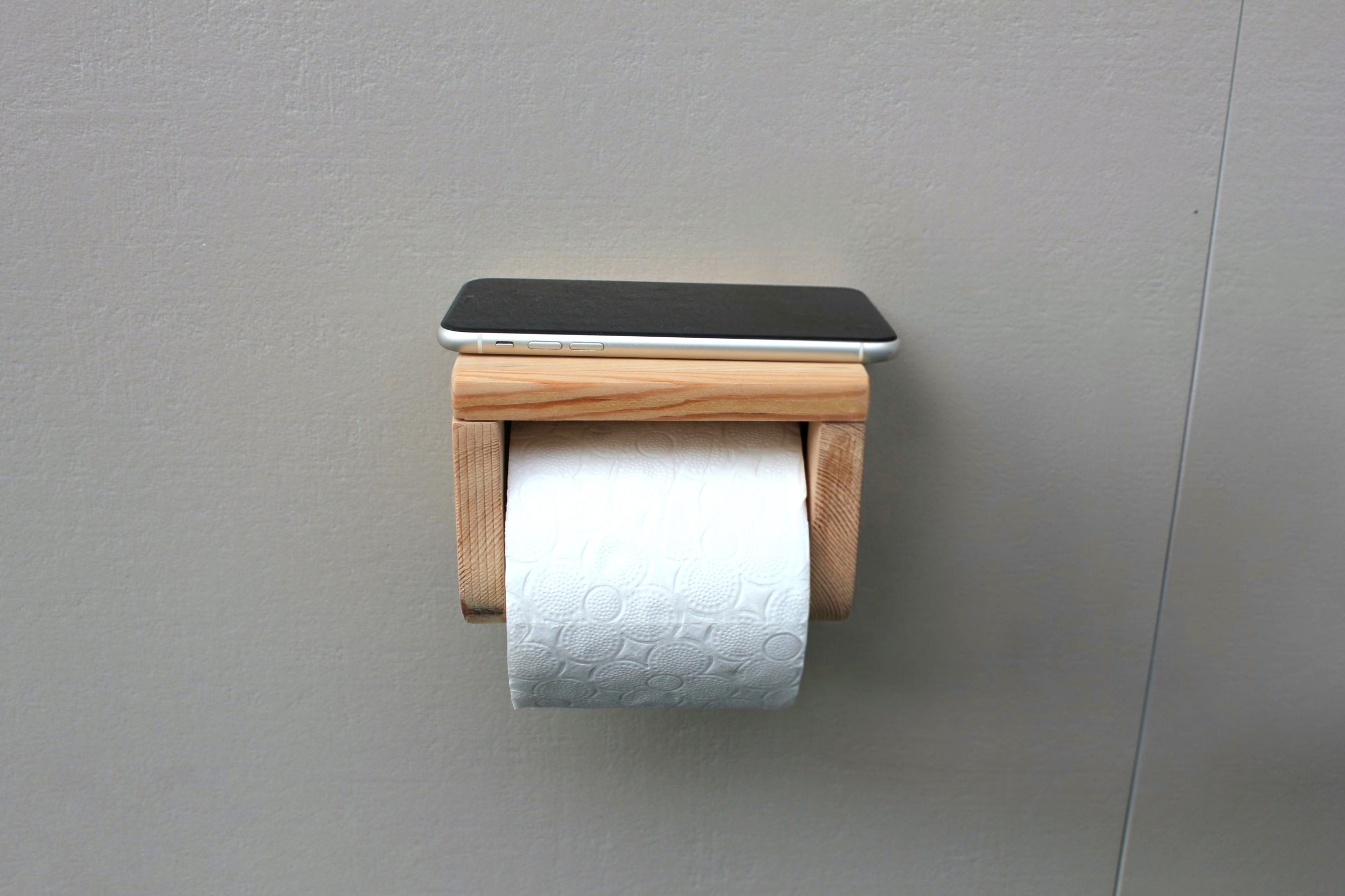 Pine Toilet Roll Holder - Unfinished - Image 2